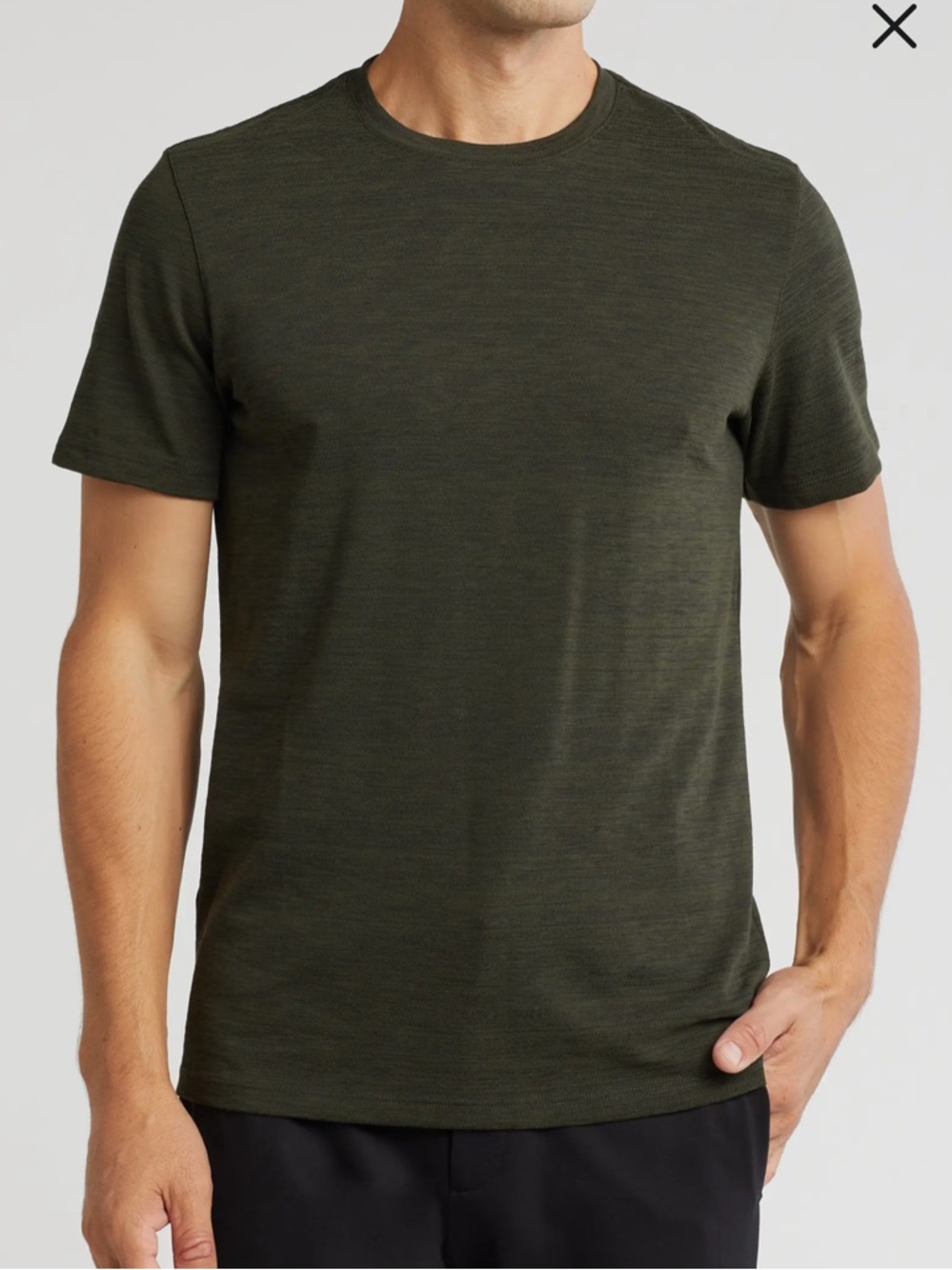 NWOt Theory Claey O Lounge Slub 2 Crewneck. Green Heather. Breathable. Light. SM